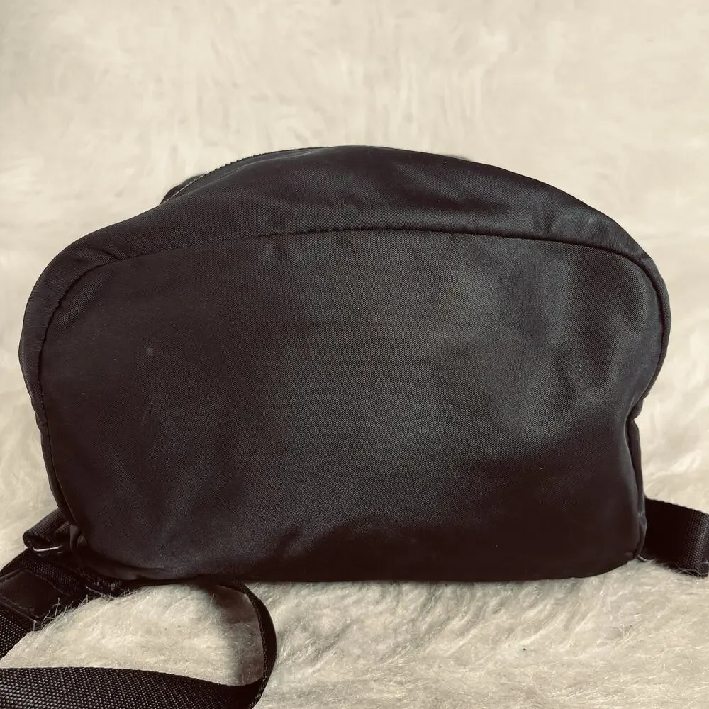 Lululemon Black Nylon Backpack Small Travel Gym Bag Shoe Compartment